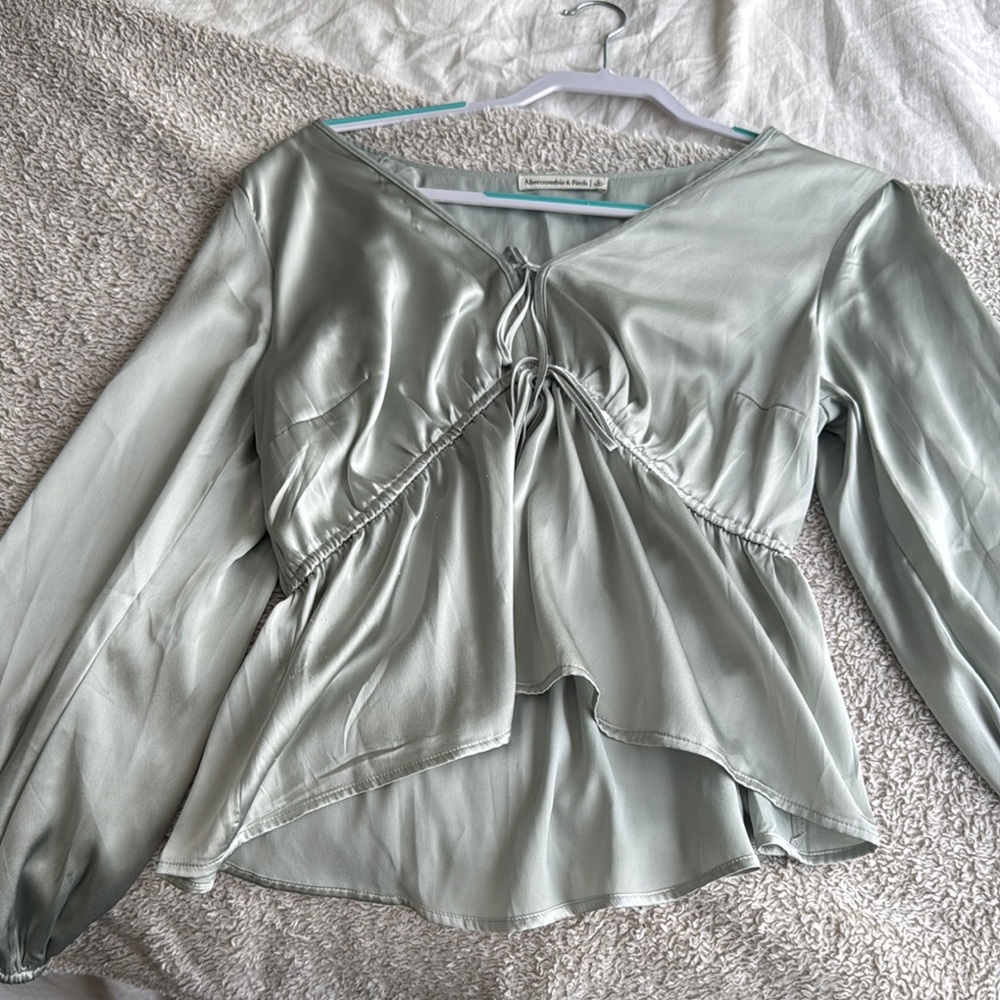 Abercrombie Satin Long Sleeve Top